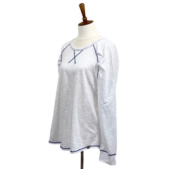 Crowned Free Top White w/Blue Stitching Size Small - Picture 2 of 9